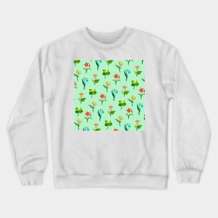 Mondstadt Flowers Print (Turquoise) Crewneck Sweatshirt